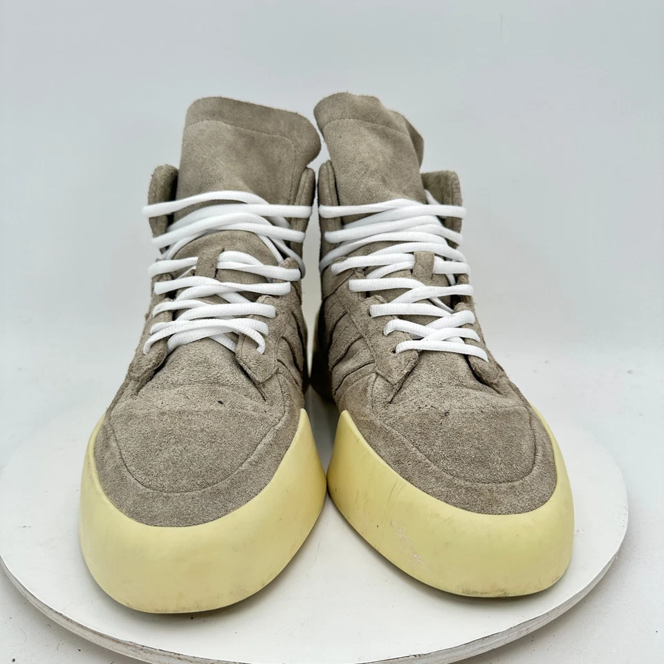 Adidas Fear of God Athletics x '86 High Sesame Men Sz 9 IF6683 Cream Suede Shoes - Image 2 of 4