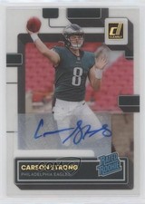 2022 Panini Clearly Donruss Rated Rookie Holo Mosaic Carson Strong #61 Auto n0c
