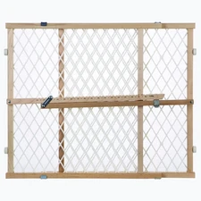Toddleroo by North States - Diamond Mesh Wooden Baby Gate: Pressure Mounted Bab