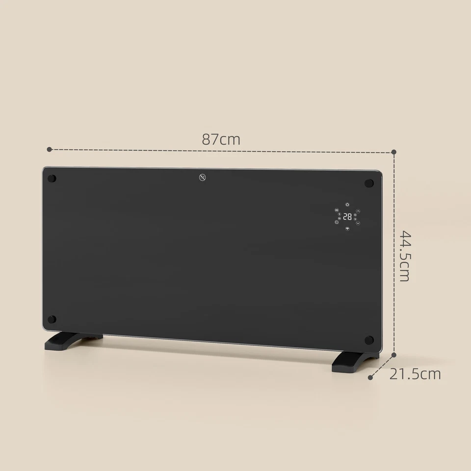 HOMCOM 2000W Electric Space Heater Radiator Wifi Smart App 24Hr 7 Day Timer - Image 3 of 4