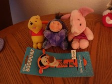 4 NEW WINNIE THE POOH PLUSH ITEMS-POOH/TIGGER/PIGLET/EEYORE