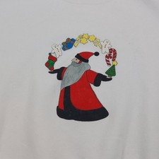 Jerzees Mens Sweatshirt XL Vintage 80s 90s Made in USA Crewneck Santa Christmas