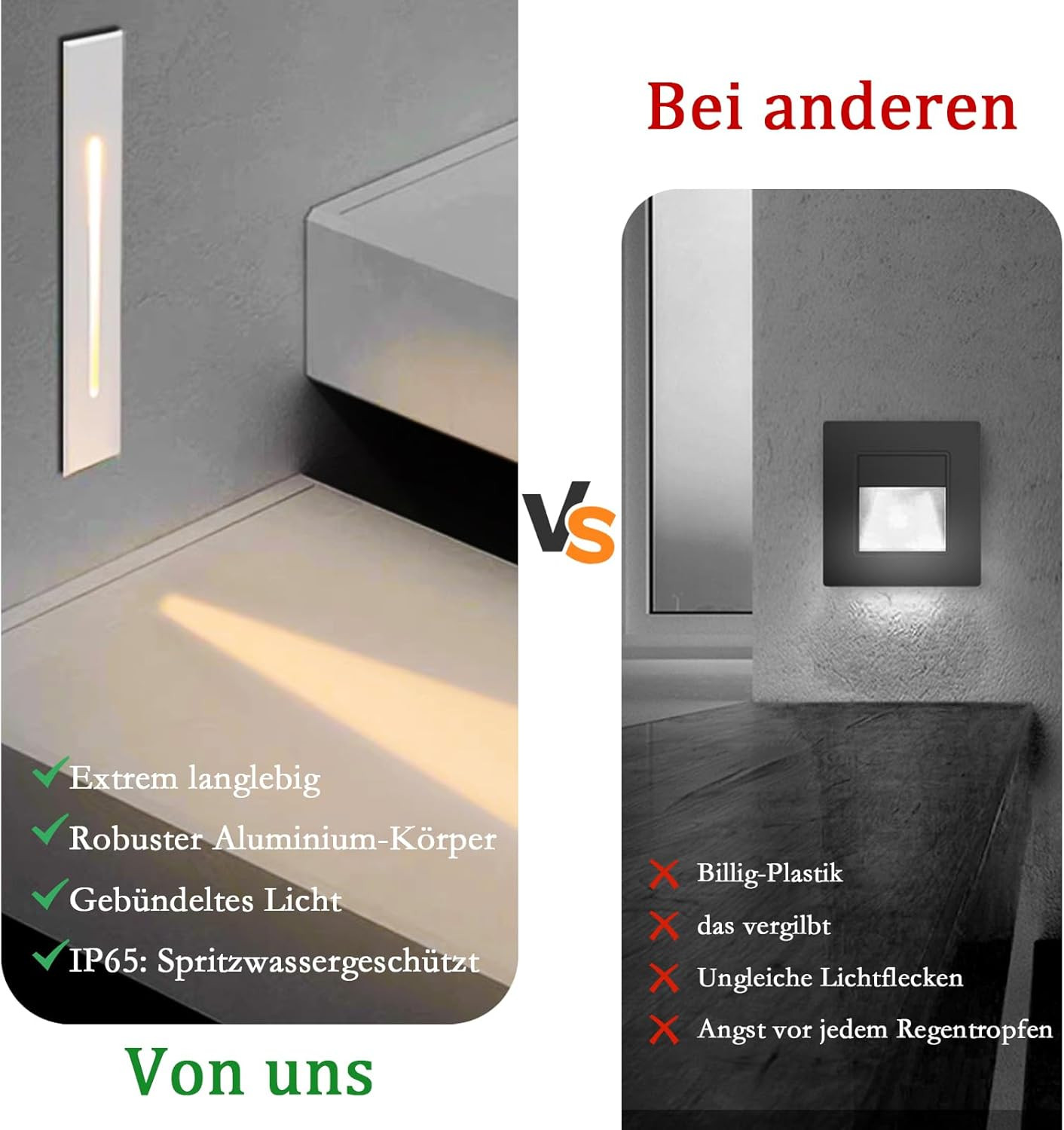 Illuminazione LED Scale IP65: Coppia Applique Parete Design Essenziale - 3