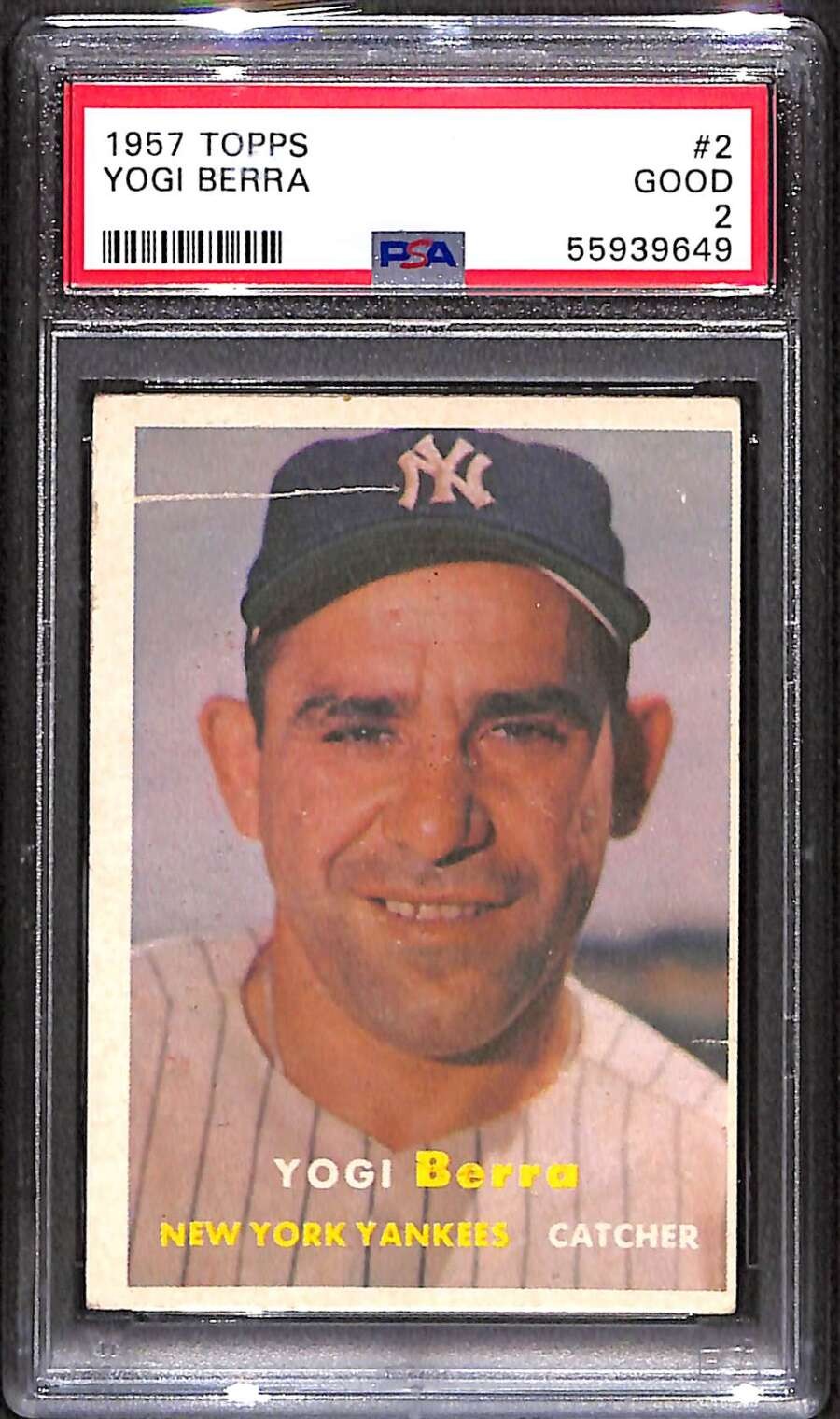 1957 Topps #2 Yogi Berra HOF  PSA 2 GOOD C99376