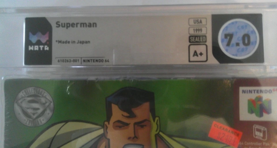 Superman 64 Wata 7.0 A+ N64 Nintendo 1999 Factory Sealed NIB New WATA PSA Games - Image 2 of 4