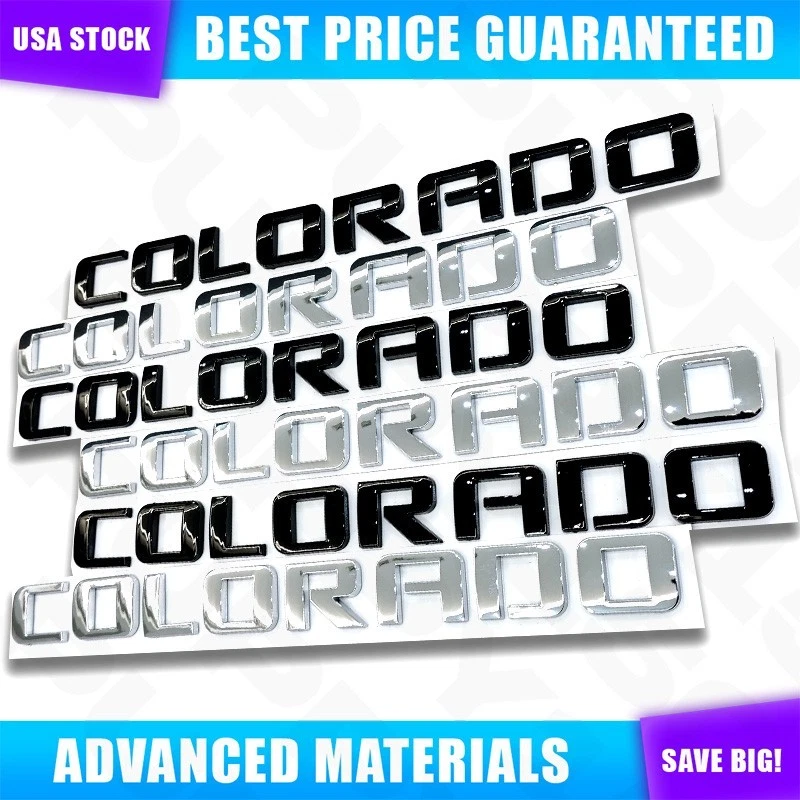 3Pcs 3D Front Door & Side Letters Rear Truck Emblem For Chevy Colorado 2007-2020 Foto 3 de 3