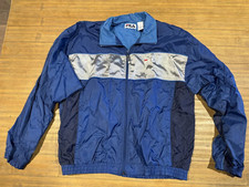 Vintage 1990's Fila Blue/Silver Full-Zip Jacket Size L FREE SHIPPING 