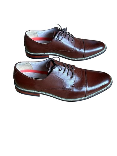 Bruno Marc Men’s Prince Classic Oxford Wingtip Dress Shoes Brown Size 12 - Picture 4 of 8