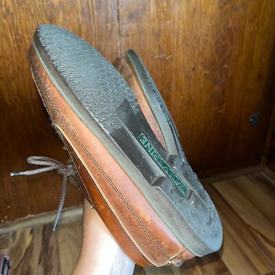 Wolverine Brown Leather Lace Up Loafers Boho Outdoor Work  display picture 1