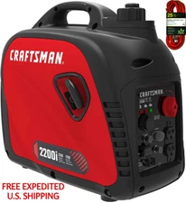 CRAFTSMAN 2200i Smart Inverter Generator Quiet Clean Power Free 25ft. POWER CORD