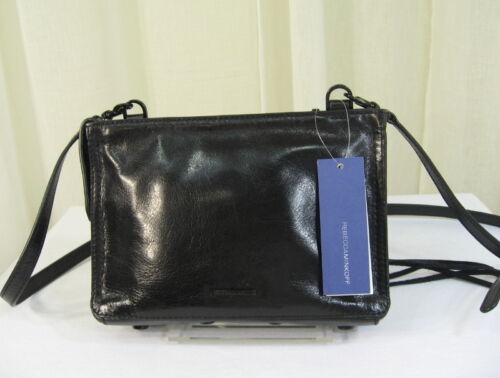 Borsa a tracolla Rebecca Minkoff Regan nuova con etichette pelle nera/hardware nero pochette $195 - Foto 4 di 12