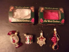 Old World Christmas Ornaments Unique Mixed Lot of 4 The Merck Family’s VINTAGE