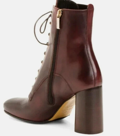 CAPEZZANI ITALIAN DESIGNER COGNAC WINE LEATHER BOOTS MADE IN