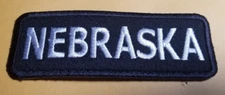 Nebraska Embroidered Patch approx 1.25x3.75"