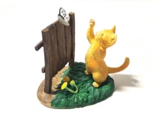 YUJIN Japan Exclusive Showa Neko Rare Vintage Cat W/ Butterfly Animal Figure