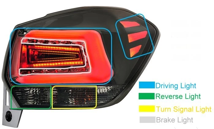 LED Black Tail Lamps  FOR 2012 13 14 15~2017 Subaru  Impreza Wagon Crosstrek XV — 第 4/4 张图片