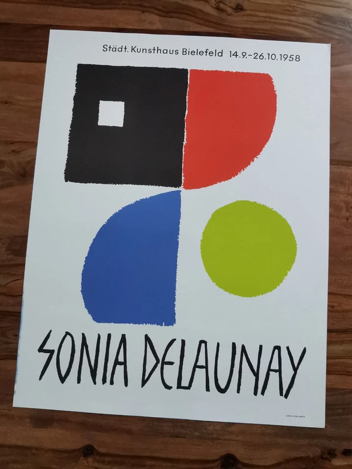 Sonia Delaunay Affiche Exposition 1958 Bielefeld Exhibition Poster Arts Litho  - Photo 3/4