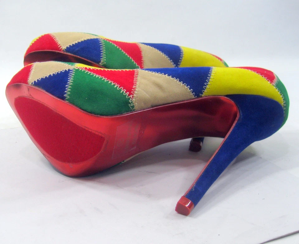 Zapatos MULTICOLOR 5" Alto Tacón de Aguja 1.5" Plataforma Puntera MUJERES Talla 5.5 Foto 4 de 4