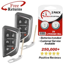 2 Remote Keyless Entry Fob Uncut Insert Replacement For Cadillac 6b (YG0G20TB1)