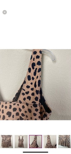Costume da bagno intero Marina West marrone stampa leopardata increspato con gonna taglia 3X - Foto 6 di 12