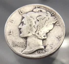 1942 P, Mercury Dime, Classic Design, 90% Silver, WW II, Exact Coin