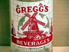 Gregg's Beverages; Brownsville, PA.; 2-color ACL soda pop bottle