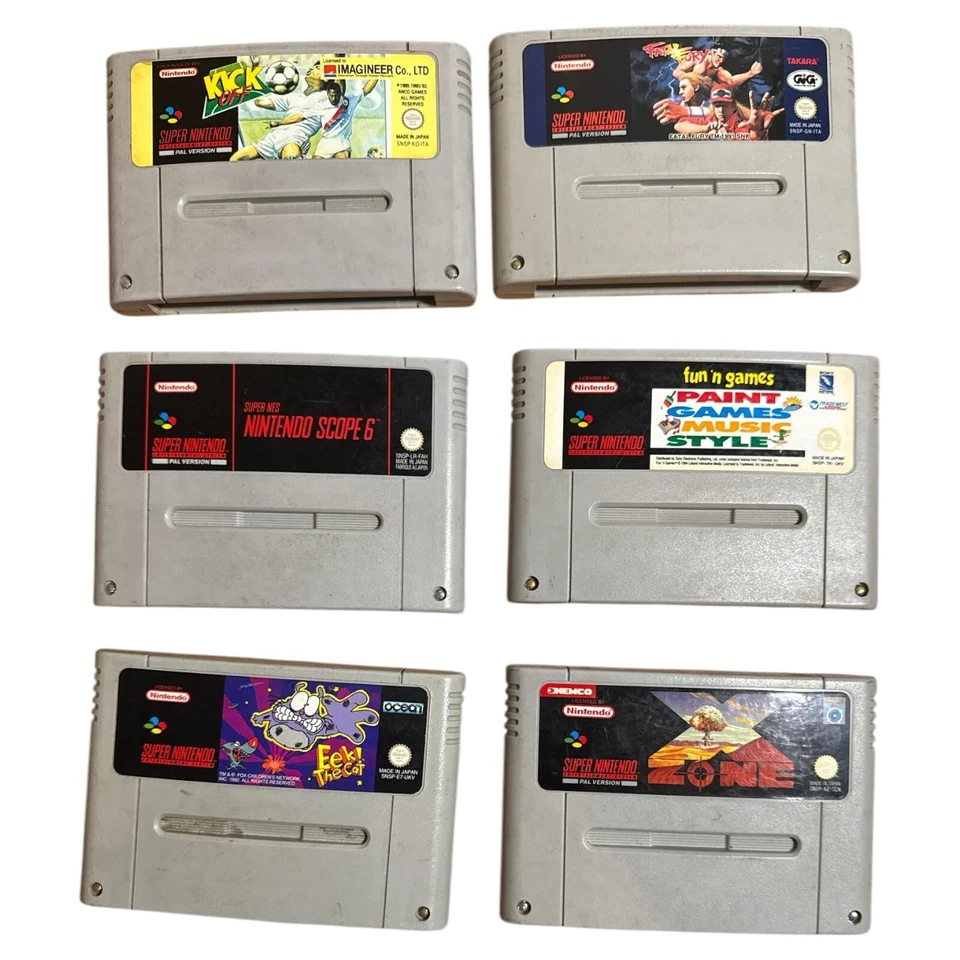 Console Super Nintendo SNES Originale + 6 Giochi + 2 Controller + Cavi Retrogame - Immagine 2 di 4