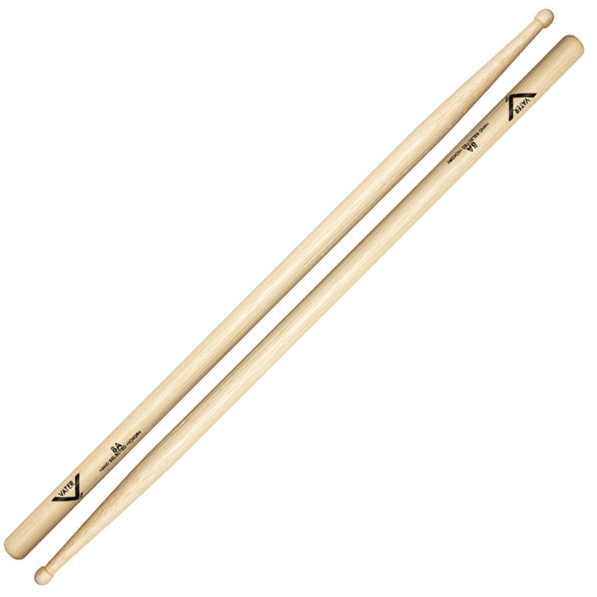 Vater 8A USA Hickory Wood Tip Drum Sticks VH8AW