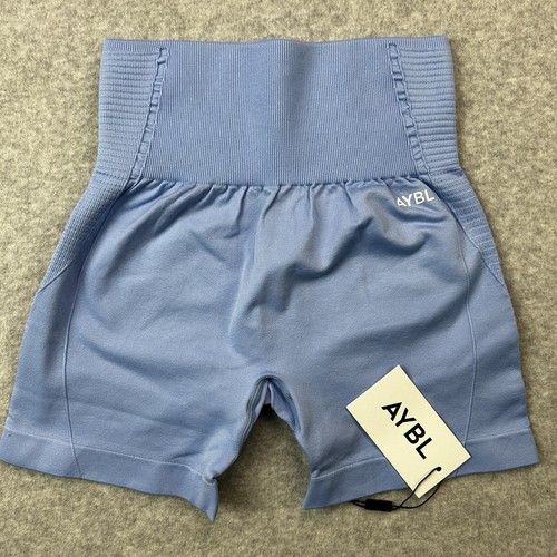 AYBL Balance V2 Seamless Shorts Womens Small Chambray Blue Gym Workout Yoga NWT