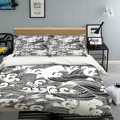 3D Black Sea ZHUA486 Bed Pillowcases Quilt Duvet Cover Set Queen King Zoe