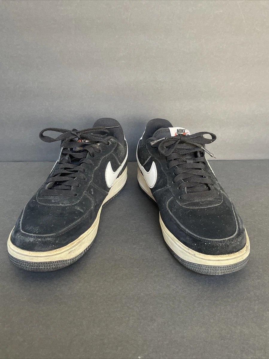 Air force 1 outlet black and white suede