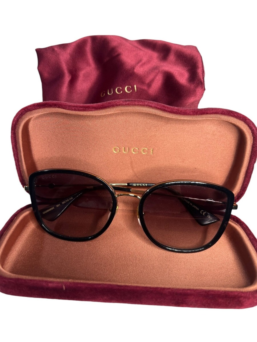 New Gucci Sunglasses Cat.2 GG0606SK Gray Gradient Lenses Black \u0026 Gold Japan  READ | eBay