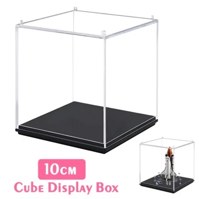 Acrylic Display Cube Perspex Trophy Display Case Transparent 5 Sided Box