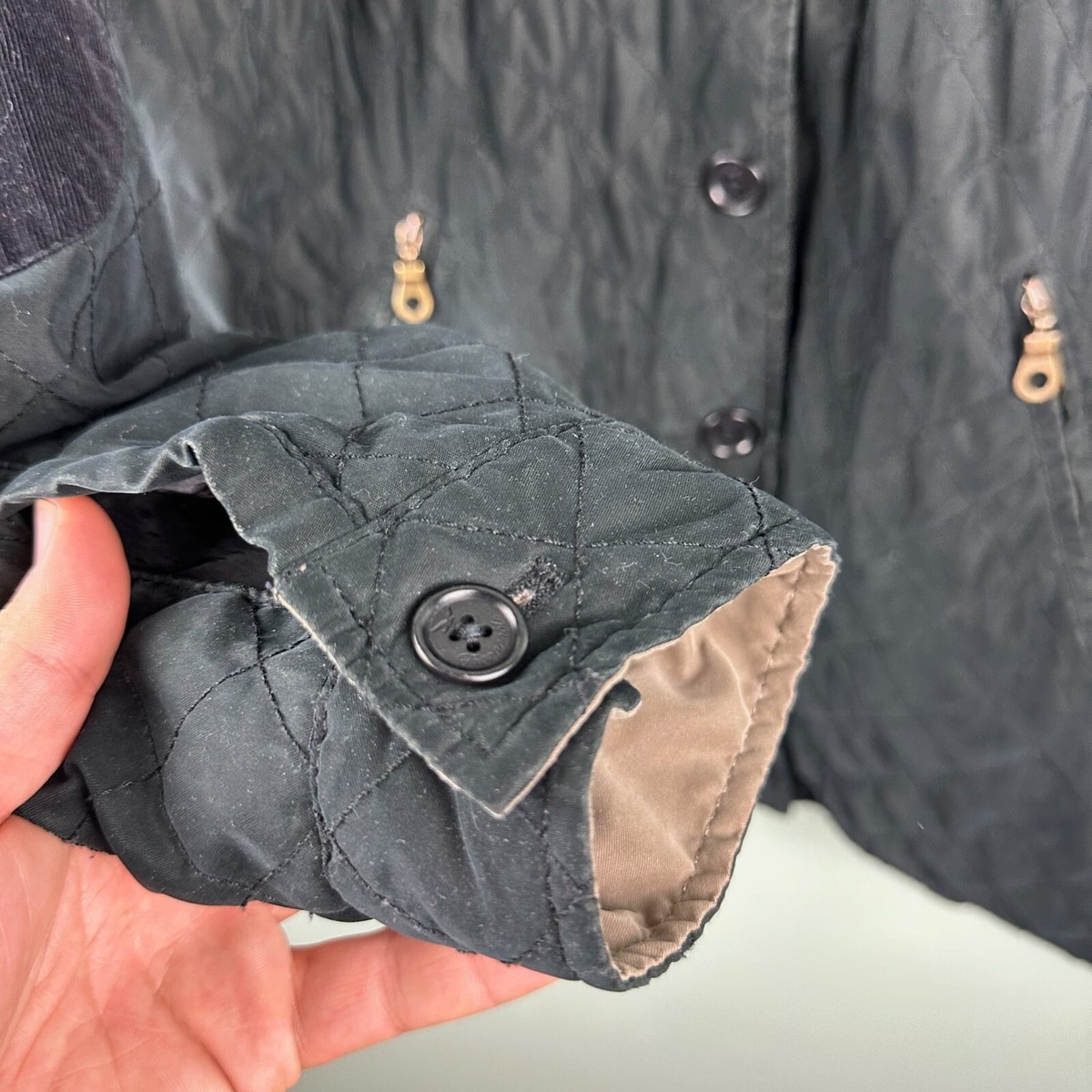 Vintage 90s FACONNABLE Full Zip Overcoat Quilted Black Barn Vintage 90s FACONNABLE Full Zip Overcoat Quilted Black Barn