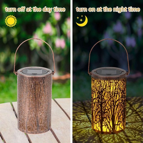 Waterproof Solar Lantern Hanging LED Light Yard Outdoor Garden Flame Lamp Decor - Picture 9 of 12
