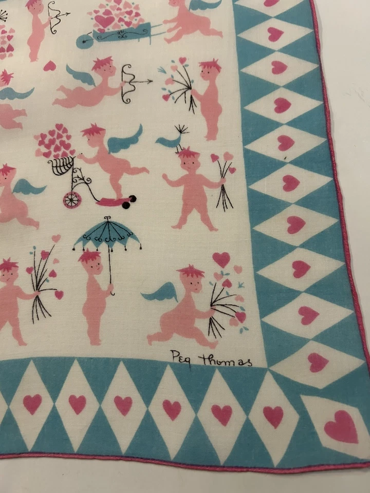 Cherubs With Hearts Hankie By Peg Thomas ( Tammis Keefe) - Image 2 of 4