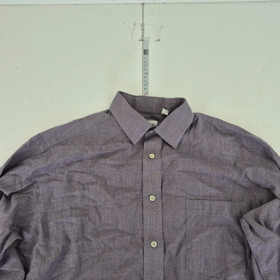 Camisa VAN HEUSEN 16 azul para hombre con botones manga larga a cuadros infor... - Imagen 2 de 4