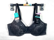 NWT Bali Women's 36D One Smooth U® Lace Minimizer Bra DF3386, Black