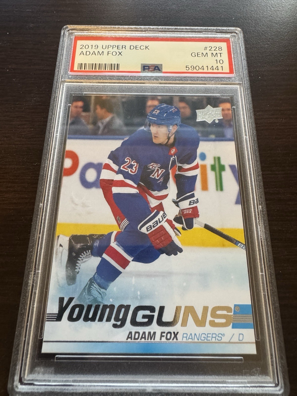 Upper Deck 2019-20 Young Guns Adam Fox #228 PSA 10 New York Rangers Rookie