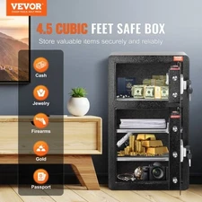 VEVOR Double Doors 4.5 cu.ft Safe Box with Key Lock & Password, Safe Lock Box wi