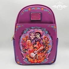 Loungefly Disney Pixar Coco Family Mural Pink Mini Backpack New