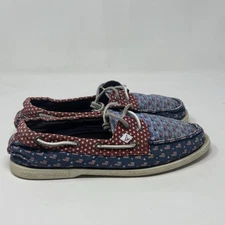 Sperry x Vineyard Vines Americana Boat Shoes Mens 10.5 Red White Blue Flags