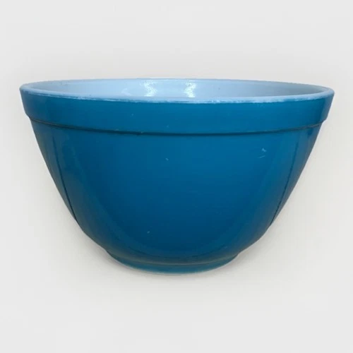 Vintage PYREX Blue (23) 401 1 1/2 Pint Glass Mixing Bowl Nesting USA Retro