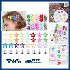55Pcs Colorful Star Hair Clips for Women and Girls - Metal Snap Barrettes