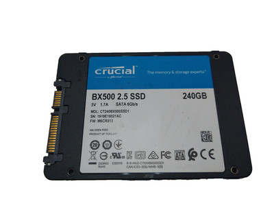 CRUCIAL 240GB SSD SATA BX500 CT240BX500SSD1 S/N: 1919E18021AC #NFP3041