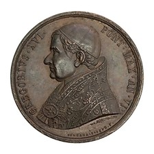 Medaglia Vaticano Gregorio XVI Opere pubbliche eseguite a Civitavecchia 39.62 Gr