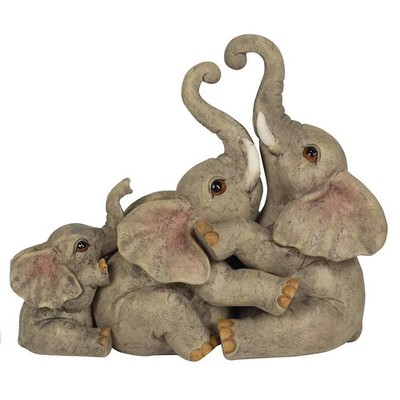 TIERFAMILIEN ELEFANTENFAMILIE MODULARE FIGUR ORNAMENT STATUE ELTERN KIND GESCHENK