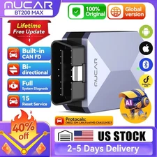 MUCAR BT200 MAX OBD2 Scanner Car AI Diagnostic Tool Full System Life Free Update