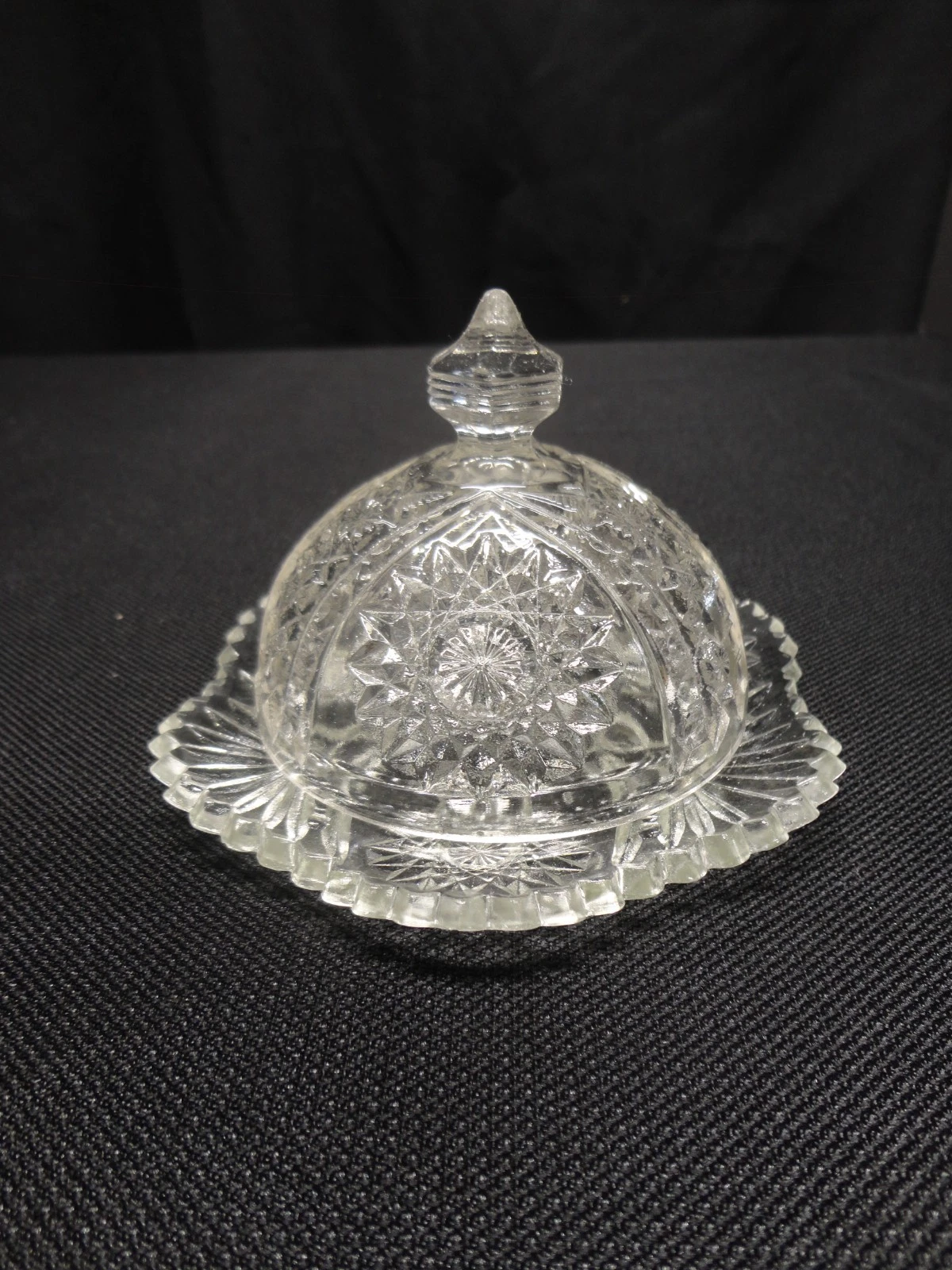 Clear Glass Covered Butter Dish AS Pictured