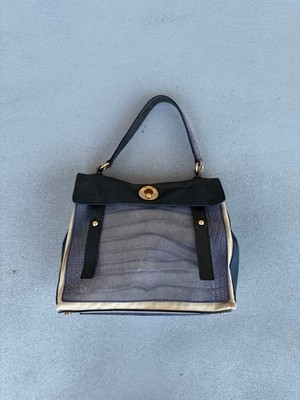 Yves Saint Laurent Muse Two Shoulder Bag Handbag Leather Canvas